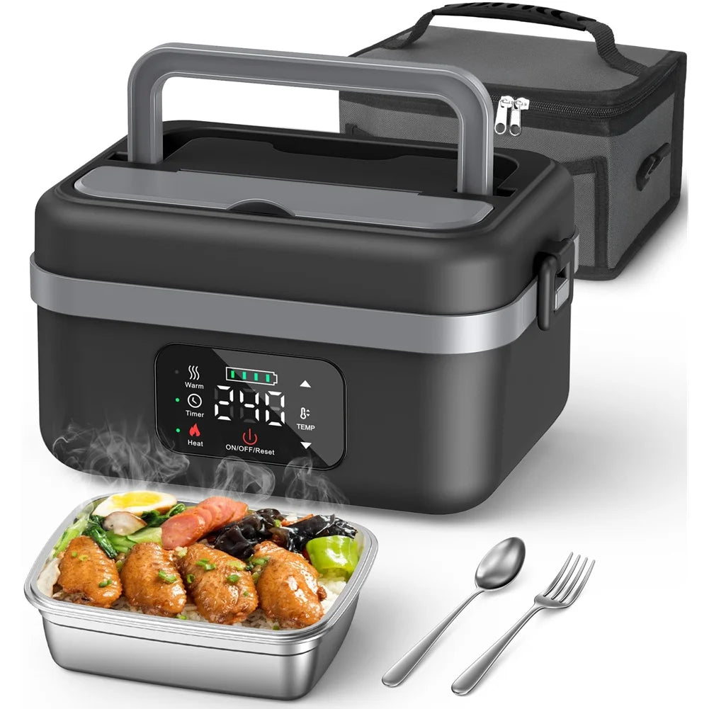 B89B-Cordless Electric Lunch Box For Adults, 16000Mah Rechargeable Self-Heating Food Warmers For Office Car Outdoor
