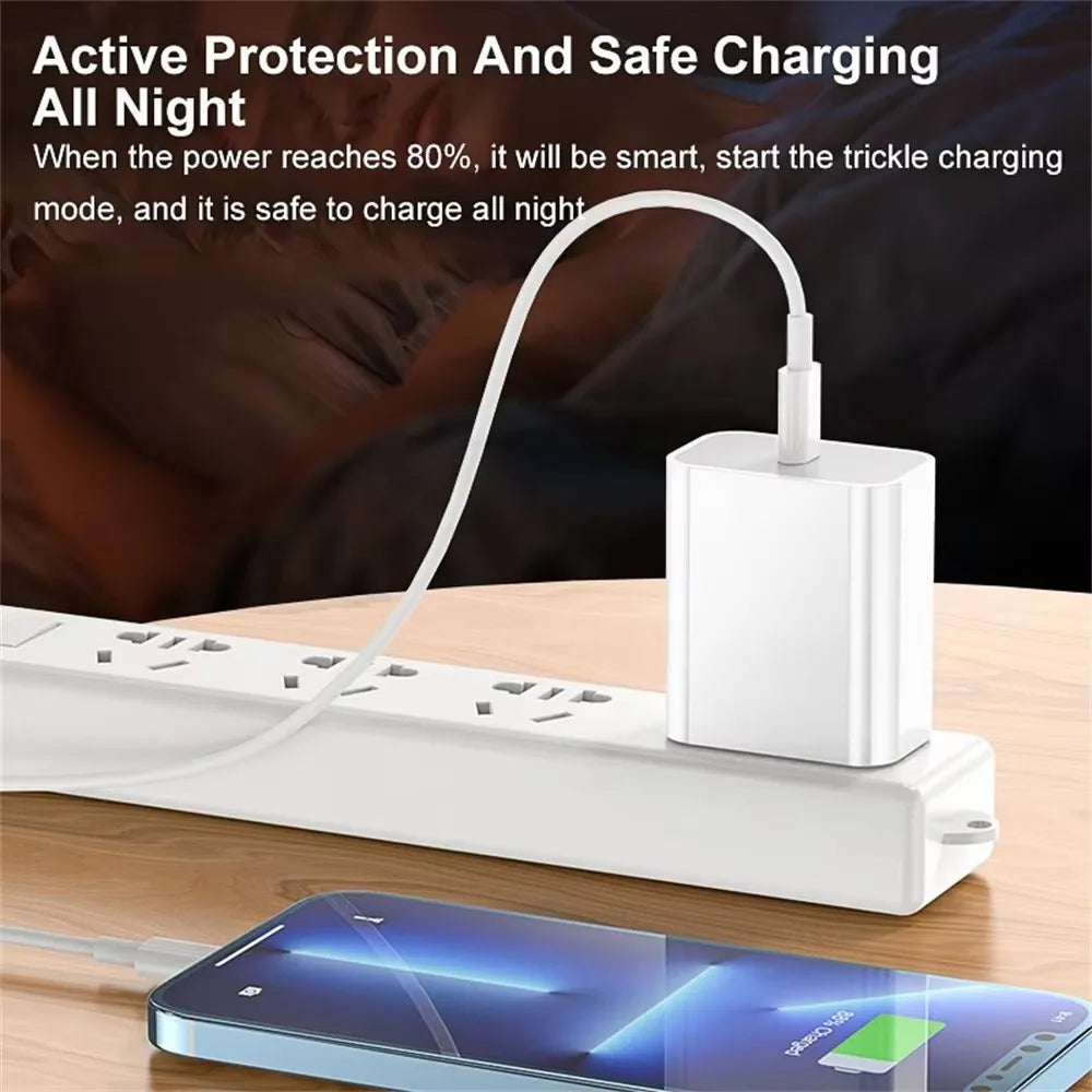 20W PD EU Plug Fast Charger For iPhone 11 12 13 Mini 14 Pro Max X XR XS Max 7 8 Plus SE Quick Charging USB-C PD Charger Cables